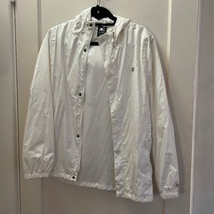 White rain jacket